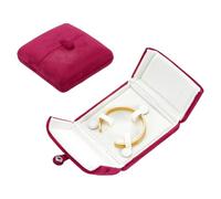 nbeads 1 caja de pulsera de terciopelo, 9,7 x 9,7 x 4,55 cm, caja compacta cuadrada para viajes en casa y para guardar joyas, cerise