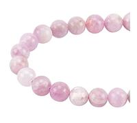 NBEADS 1 Filamento de 49Pcs 8mm Grado AB Redonda Redonda de Piedras Preciosas de Kunzita 15.5"para la Fabricación de Joyas, Agujero: 1 Mm