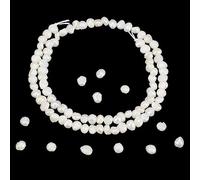 NBEADS 1 hebra Alrededor de 108 Piezas Mini Perlas de Agua Dulce Cultivadas Naturales, 2.5~3.5 pequeño Óvalo/Dos Lados Blanco Pulido Perla de Agua Dulce Perlas Cultivadas Sueltas