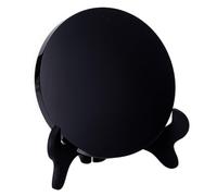 NBEADS 1 juego de espejo redondo de obsidiana negra natural con soporte de exhibición, disco de cristal de obsidiana pulido de 70 x 145 x 158 mm, para meditación, brujería, escritorio, decoración del