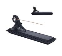 NBEADS 1 juego de porta incienso Samurai estilo japonés, estatua de plástico de 28,5 x 11 x 7 cm con caja y atrapasueños, para Zen, casa, oficina, negro