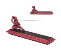 NBEADS 1 juego de porta incienso Samurai estilo japonés, estatua de plástico de 28,5 x 11 x 7 cm con caja y atrapasueños, para Zen, casa, oficina, rojo