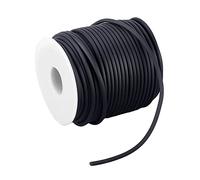 NBEADS 1 Rollo 30 M Rollo Sólido Cuerda de Goma Plástica para Manualidades, 2 Mm, Bobina de Plástico: 78 mm de Alto, 68 mm de Ancho, Caucho, Negro, 3.0 Mm