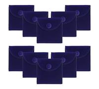 NBEADS 10 Bolsa de Joyería de Terciopelo con Botón, 7x7cm Bolsas Cuadradas de Terciopelo para Almacenamiento de Joyas para Regalo del Día de la Madre Y Joyería, Collar, Pulsera, Azul Medianoche