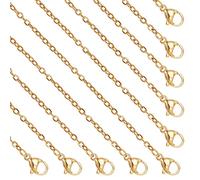 NBEADS 10 Hilos 53cm Deslizante Collar de Cadenas, 304 de Acero Inoxidable Ajustable Collar de Cadena de 2 mm Delgado Collar de Cadenas Cruzadas para la fabricación de Collar de Pulsera, de Oro