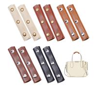 NBEADS 10 Mano Asas de Cuero Fundas, Protectores de Agarre para Asas de Bolso de 5 Color con Botón A Presión de Hierro para Equipaje Compras Bolsa, 9x13x0.17-0.65cm