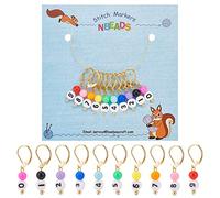 NBEADS 10 marcadores de Punto extraíbles de Gota, Cuentas acrílicas de 0~9 números, marcadores de Punto de Ganchillo para Tejer, Costura, Acolchado, joyería Hecha a Mano