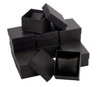 NBEADS 10 Piezas Cajas de Reloj, Caja de Cartón Artesanal Negra con Esponja Interior para Joyería Pulsera Collar Embalaje de Reloj, 8,9 x 8,1 x 5,4 cm