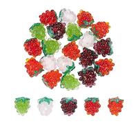 NBEADS 10 Uds 5 Colores Cuentas de Murano Hechas A Mano, Cuentas de UVA de Vidrio Cuentas de Frutas de Vidrio Cuentas Espaciadoras de Murano Sueltas para Joyería Collar Pulsera Pendientes