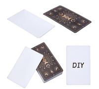 nbeads 100 tarjetas de tarot vacías con diseño en la parte posterior, diseño celestial de lámina dorada en blanco, Oráculo Tarot Cartas del Tarot con patrón de fase lunar, 6,9 x 11,8 cm