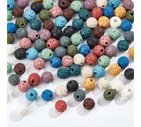 NBEADS 104 Pieza de Cuentas de Lava, Cuentas de Lava Sintética Redondas Multicolor de 8mm, Cuentas de Roca de Lava para Pulseras de Aceites Esenciales, Fabricación de Joyas, Agujero: 2.5 mm