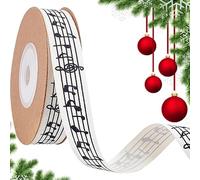 NBEADS 11 Yardas Cintas de Notas Musicales, 15mm de Ancho Notas Musicales Cinta Artesanal Impresa Nota Musical Cinta de Algodón con Carrete para Embalaje de Regalo Decoración de Fiesta