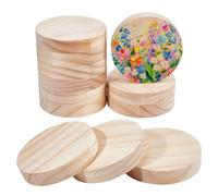 NBEADS 12 bloques de madera redondos sin terminar, discos redondos de madera de pino de 9,75 cm de diámetro, círculos de madera para manualidades, manualidades, pintura, decoración, bodas y fiestas