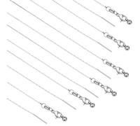 NBEADS 12 cadenas de caja delicada de acero inoxidable con tapón de goma, collar ajustable de acero inoxidable de 48 cm de longitud 1 mm para accesorios para creación de joyas artesanales