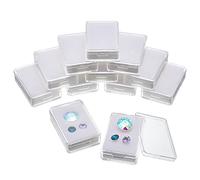 NBEADS 12 Caja de Exhibición de Piedras Preciosas., 1.45x2.24x0.6 Rectángulo de Acrílico Transparente Contenedor de Exhibición de Joyas Caja de Almacenamiento de Diamantes con Tapas Superiores
