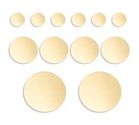 NBEADS 12 espejos redondos acrílicos de 3 tamaños, color dorado, no cristal, autoadhesivos, para decoración de pared del hogar, 10-30 x 0,1 cm