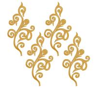 NBEADS 12 Parche Bordado de Flores., Parches de Flores de Encaje Bordado Dorado, Parches para Planchar, Parches para Coser, Decoración de Vestidos de Boda, Mochilas, Gorras de Jeans, 18x8.5x0.1cm