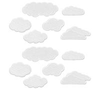 NBEADS 12 parches de nube blanca de 6 tamaños, 20 - 54 mm, autoadhesivos, para reparación de ropa, manualidades, mochilas, vaqueros