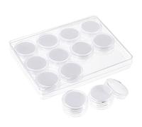 NBEADS 12 Piezas Caja de exhibición de Piedras Preciosas de Diamante, Caja de exhibición de joyería de plástico con Estera de Espuma para Piedra Desnuda, Diamante Desnudo y Monedas, Blanco