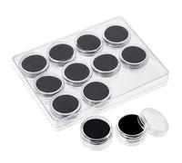 NBEADS 12 Piezas Caja de exhibición de Piedras Preciosas de Diamante, Caja de exhibición de joyería de plástico con Alfombrilla de Espuma para Piedra Desnuda, Diamante Desnudo y Monedas, Negro