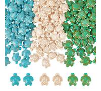 NBEADS 120 Pieza de Cuentas de Tortuga Turquesa., Hebras de Cuentas de Tortuga Turquesa Sintética Teñidas En 3 Color, Cuentas Espaciadoras de Piedras para Fabricación de Joyas