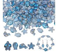 nbeads 130 piezas 4 estilos de perlas de tortuga de mar océano, colgantes en forma de estrella de mar colgantes de verano para la fabricación de joyas, pulseras, collares, pendientes, agujero: 0,8-1,2