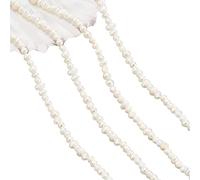 NBeads 155 cuentas cultivadas naturales de agua dulce, perlas pequeñas de 1,5 a 2 mm en forma de arroz, color concha marina