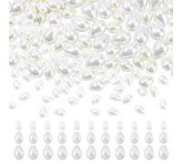 NBEADS 160 pieza de Cuentas de Perla, Cadena de Perlas de Vidrio Forma de Lágrima con Agujero para Pendientes Collares Joyas Manualidades, Trigo, 7-13x5-9mm