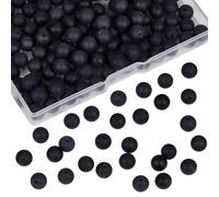 NBEADS 180Piezas 8mm Abalorios de Ágata Natural, Cuentas de Joyería Negras para Hacer Bricolaje, Collares Y Pulseras, Agujero: 1.2 mm