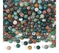 NBEADS 2.5 hebra Alrededor de 215 Piezas de Cuentas de Ágata India Natural, Cuentas de Piedra Redondas Lisas, Cuentas Espaciadoras para Manualidades, Collares, Pulseras, Fabricación de Joyas