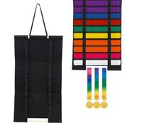 NBEADS 2 estantes de exhibición de cinturones de karate, organizador de cinturones de artes marciales para colgar en la pared, soporte de exhibición de cinturón de taekwondo con estante para colgar