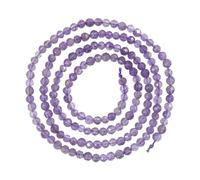 NBEADS 2 hebra Alrededor de 362 Piezas de Cuentas de Amatista Natural, Cuentas de Piedra Redondas Facetadas, Cuentas de Piedras Preciosas Sueltas para Manualidades, Pulseras, Fabricación de Joyas