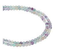 NBEADS 2 hebras Aproximadamente 264 Piezas de Cuentas de Fluorita de Colores Naturales, Cuentas de Piedra Redondas Facetadas, Cuentas de Piedras Preciosas Sueltas para Collares, Fabricación de Joyas