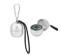 NBEADS 2 Llavero con Soporte para Anillos de Viaje, Llavero Portátil para Guardar Joyas de Aleación de Aluminio Pequeño Pastillero para Oficina, Camping Al Aire Libre, Almacenamiento de Joyas, Blanco