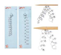 NBEADS 2 Pieza de Cadenas para Contar Rigas de Punto con Cuentas Numéricas, Accesorios para Contar Rigas con Cuentas Acrílicas Y Anillo de Enlace para Coser, Tejer, Hacer Crochet