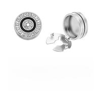 NBEADS 2 piezas camisa de hombre cubiertas de botones, redondo esmalte rhinestone botón cubiertas en estilo gemelo, 18.5x18mm clips de botón recubiertos para abrigo y camisas festivas, 18.5x18x8mm