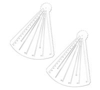 NBEADS 2 reglas de mandala con orificios, mandalas acrílicos, herramientas artísticas, plantillas de reglas para arte de puntos, diseño geométrico, ventilador, 205 x 170 x 3 mm, orificio: 3 mm
