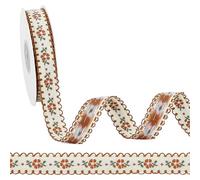 NBEADS 2 rollos de cinta jacquard floral vintage 20 yardi, ancho 1,6 cm, para costura, decoración, paquetes, marrón coco