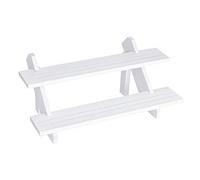 NBEADS 2-Tier Retail Pendientes Display Riser, Blanco Pendientes Titular Desmontable de Madera de joyería Tarjeta de Soporte de exhibición con Ranura para la artesanía de joyería, 39x18.2x16.5cm