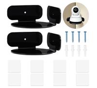 NBEADS 2 uds Estantes Esquinero Circular Pequeño de Acrílico, Estante Flotante de Pared para Esquinas, Soporte Universal para Cámaras de Seguridad, Color Negro, Medidas 11,2x11,2x4,8cm