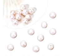 NBEADS 20 Cuentas de Perlas de Agua Dulce cultivadas Naturales de 10~12mm, Cuentas de Perlas barrocas Blancas Redondas Sueltas de Agua Dulce para Pendientes de fabricación de Joyas
