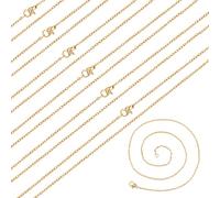 NBEADS 20 Hilos 45cm 304 Cadenas de Acero Inoxidable, 1,5 mm Delgada Cadena de Collar de eslabones de Cable con Langosta Cierres Cruz Cadena DIY para Hacer Collar de Pulsera de extensión, de Oro