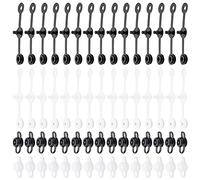 NBEADS 200 Pieza de Botón A Presión de Plástico Desechable, Conector de Llavero Pestaña Clip A Presión Botón Desechable Sujetador Pulseras para Pulseras Impermeables Papelería Ropa, Negro/Blanco