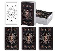 NBEADS 200 tarjetas de tarot vacías con diseño en la parte posterior, tarjetas de tarot de Oracle en blanco para escribir DIY con diseño celeste de lámina dorada y 2 recipientes para principiantes