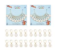 nbeads 20pcs número 0~9 marcadores Punto Gancho, aleación Esmalte número Marcador Punto Abalorios Plano Redondo Desmontable para Tejer Costura Acolchado fabricación de Joyas, Blanco