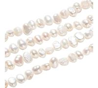 NBEADS 220 Piezas Perlas de Agua Dulce Cultivadas Naturales, 4x3mm Perla de Agua Dulce Blanca Pulida de Dos Lados de Grado A, Abalorios de Perlas Irregulares Sueltas para Joyas Pulseras