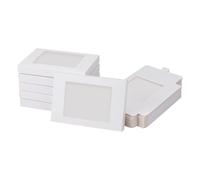 NBEADS 24 Caja de Regalo Blanca con Ventana de PVC, Cajas de Papel Plegables, Cajas Rectangulares de Papel Kraft para Regalos de Fiesta, Panadería Y Embalaje de Joyería, 8.5×12.45×1.4cm Terminado