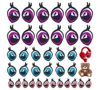NBEADS 24 pares de ojos de fieltro de 3 estilos para manualidades, animales de felpa para hacer ojos de fieltro con pestañas, parches de poliéster para ropa de ganchillo para manualidades