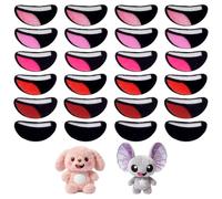 NBEADS 240 piezas de 6 estilos de boca de fieltro para manualidades, boca plana redonda para coser en bocas, para adultos, manualidades, marionetas, oso, ganchillo, peluches, accesorios de bricolaje