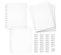 NBEADS 3 juegos de tapa y discos para cuaderno de anillas A4 de 310 x 230 mm, cubierta de polietileno con disco, accesorios para cuaderno de anillas para escuela, oficina, asignatura y documentos